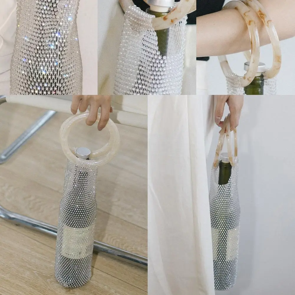 

Diamond Wine Bag Bling Bling Wine Bottle Gift Bags Gifting Supplies for Wedding, Party Favors, Christmas,Holiday