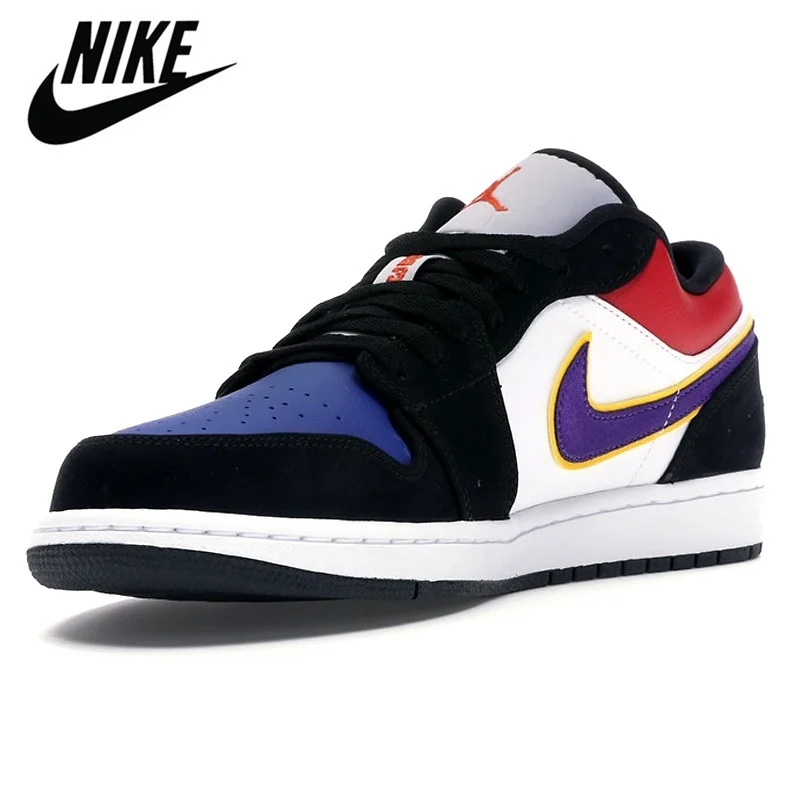 NIKE Air Jordan orisinil, sepatu sepak bola Retro One Low Travis