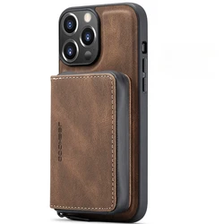 Versatile Leather Wallet Case with Detachable Magnetic Closure and Card Pocket - 12 Pro Max (Brown)