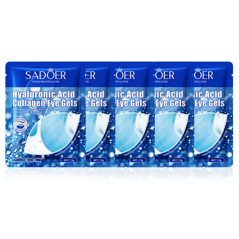 5/10pairs SADOER Hyaluronic Acid Eye Mask Anti Dark Circles Removal Eyes Bags Wrinkles Hydrating Patches Gels for Skin Care