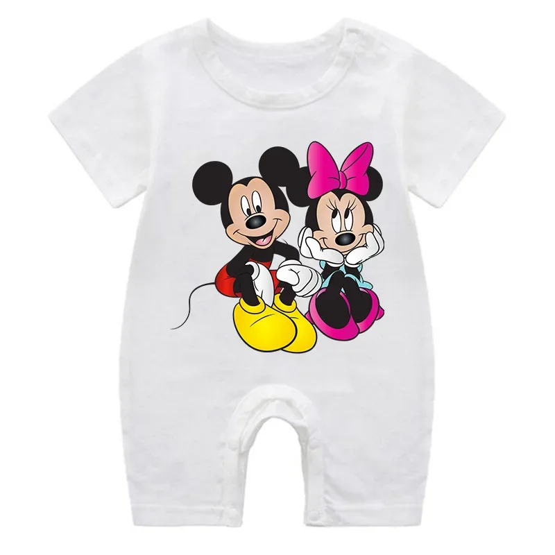 Summer Baby Romper Boy Short Sleeve Cotton Cartoon Mickey Minnie Mouse Newborn Clothes Girl Jumpsuit Infant Clothing Costume Top baby rompers