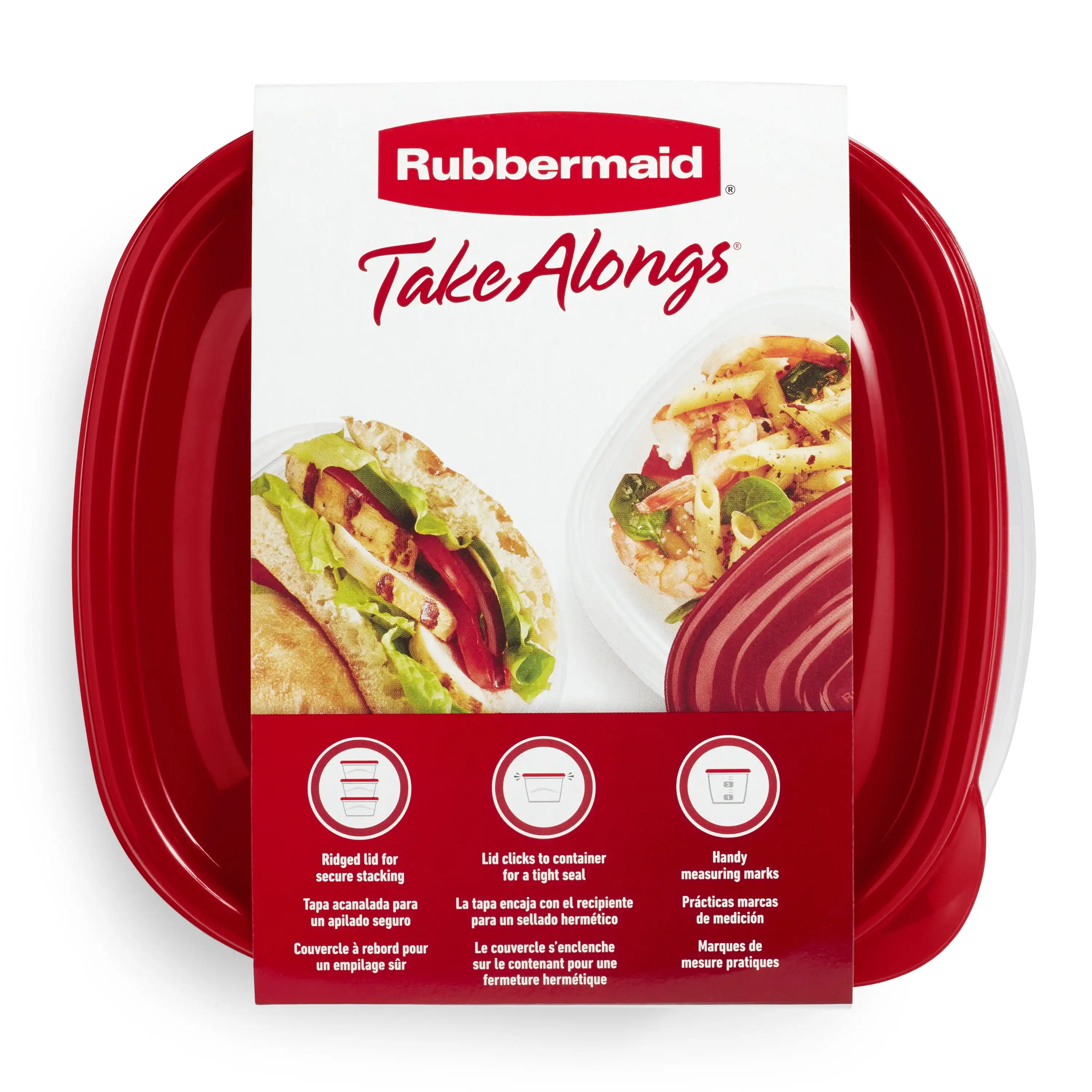 Rubbermaid TakeAlongs Food Storage Containers, 10 Piece Set, Red 6