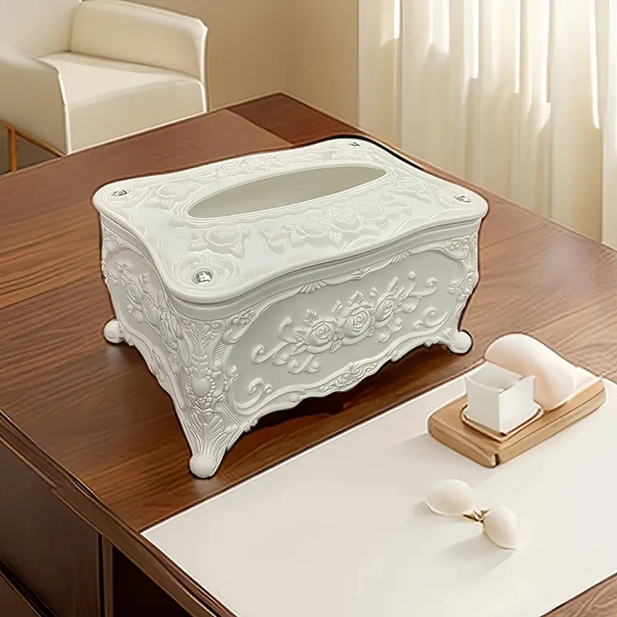 European style tissue box, bathroom tissue extraction box, hotel and restaurant napkin set, household tissue extraction storage 4