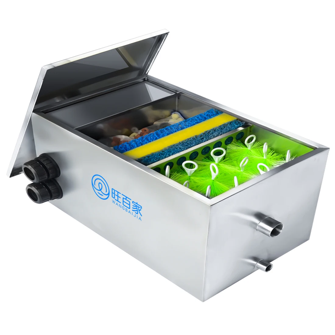 

Outdoor fish pond filter water circulation purification system stainless steel silent aerobic koi large water pump filter equipm