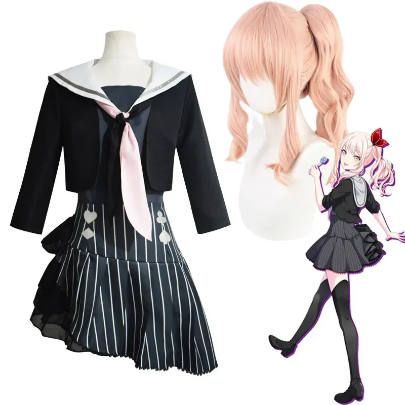 

Project Sekai Colorful Stage! feat. Akiyama Mizuki Cosplay Costume Amia Wig Women's JK Sailor Uniform Mzk Stage Costumes