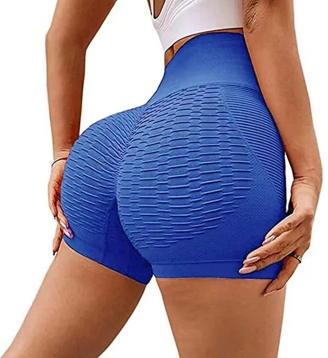 Pantaloncini Donna Vita Alta Push Up - Shorts Sportivi Per Yoga E Palestra