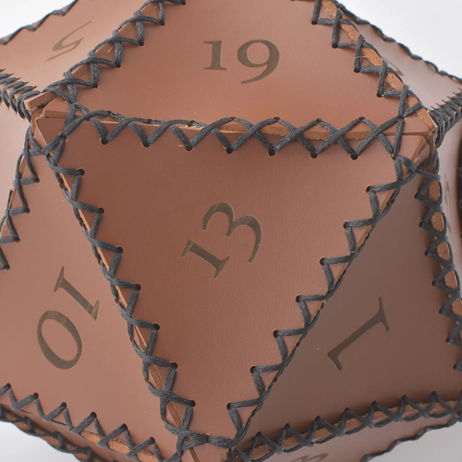 New Practical Bag Dice Bag PU Leather Polyhedral Dice Pouch 12cm / 4.7in 40g / 1.4oz Brown Leather D20