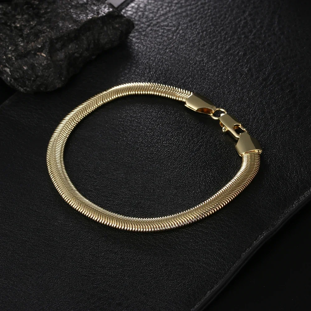 

wholesale Gold color Silver color exquisite women men noble bracelet fashion charm 6mm Link chain jewelry birthday gift