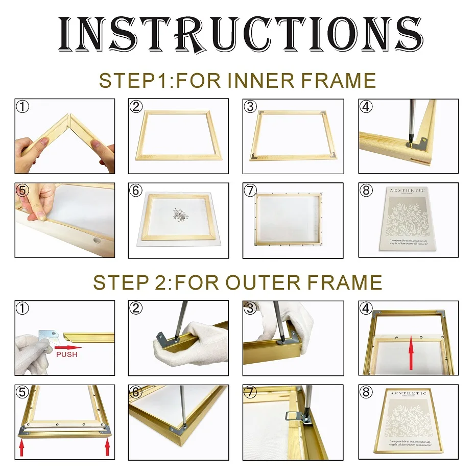 Photo Frame 50x70 60x90 70x100 Gold Black Silver Matel Wall Oil Painting Frame Art Frame Photo Frames Canvas Prints Wall Art Posters Frames