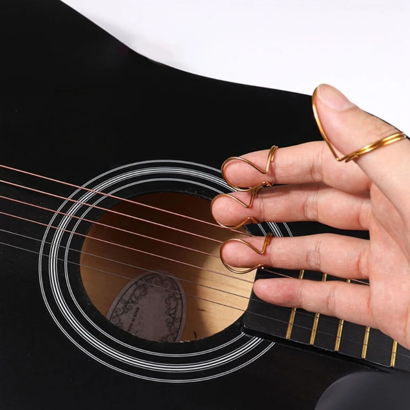 4Pcs Guitar Picks Adjustable Thumb Picks Finger Plectrums Butterfly Guitar Finger Plectrum