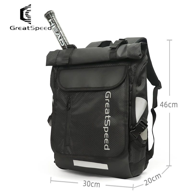 GreatSpeed Tennis Badminton Raquet Sports Bag Fashion Racket Backpack Can Hold 2 Rackets Suit for Men Women Child Adult 6