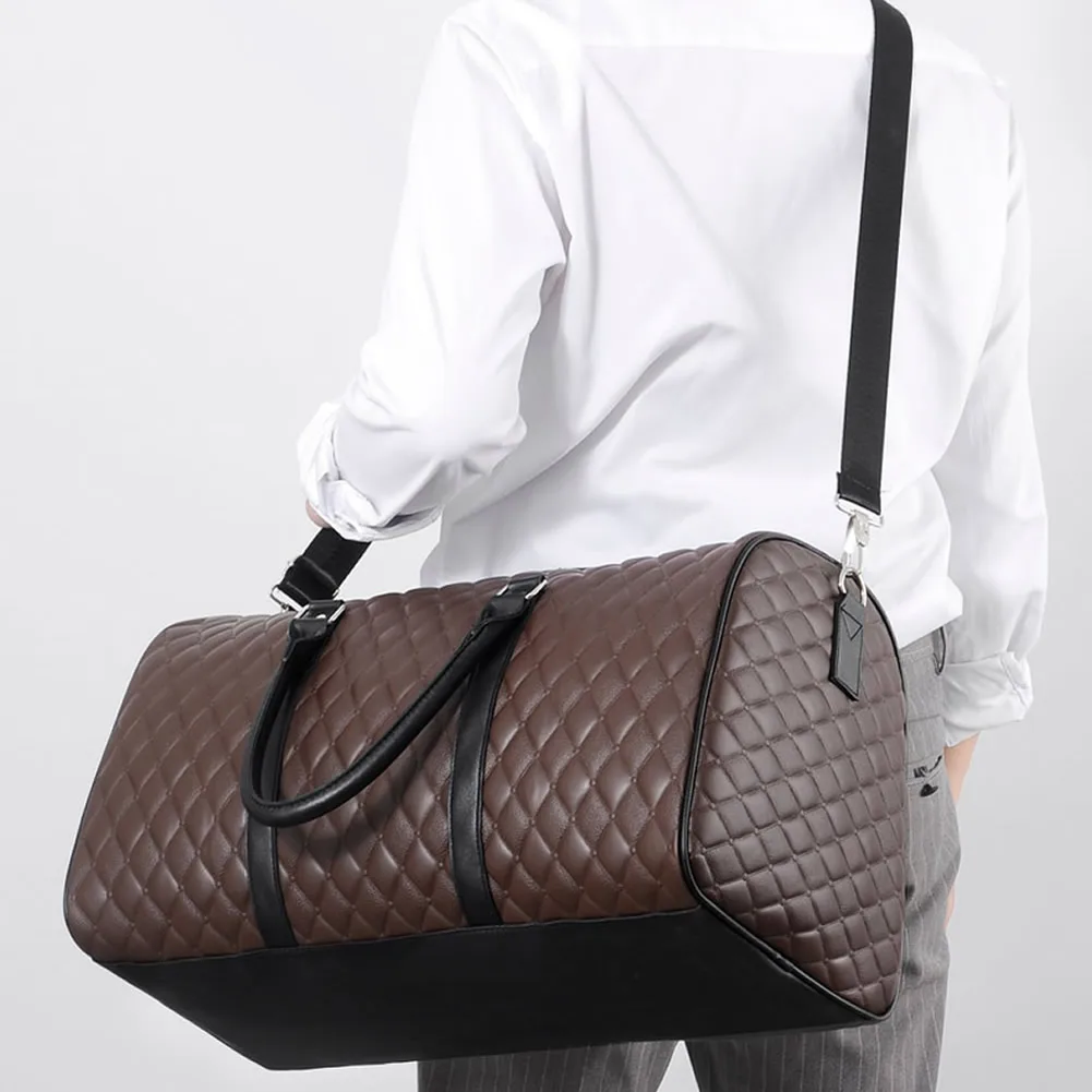 GNWXY Large Capacity Travel Bag Business Men Travel Handbags PU Leather Retro Travel Luggage Pack Multifunctional Duffle Bags