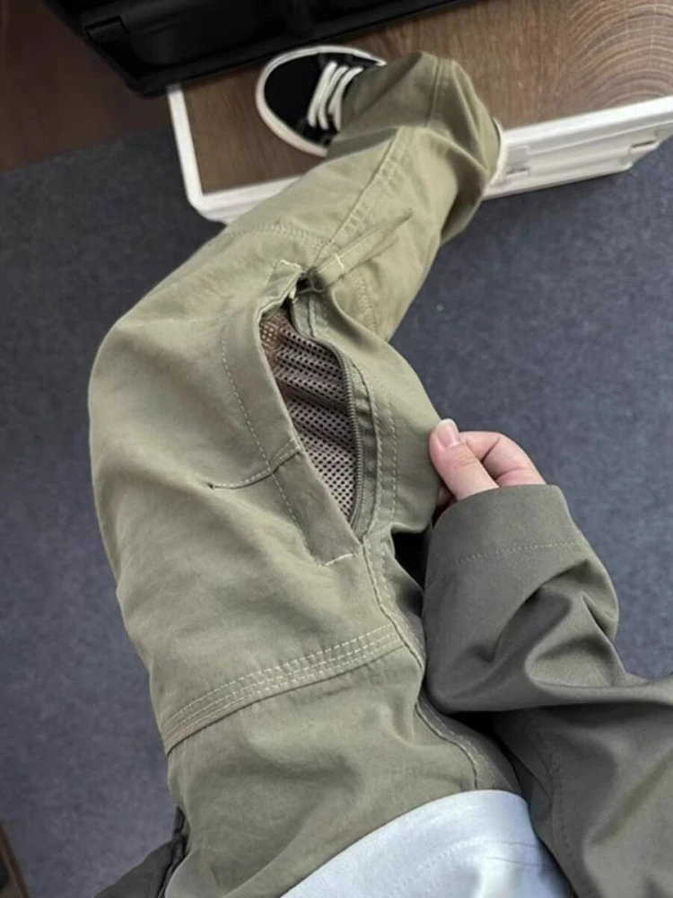 Fleece Pants Winter Warm Fleece Cargo Pants Men's Plus Velvet Waterproof Workwear Trousers Multi Pockets Loose Straight Casual Work Pants