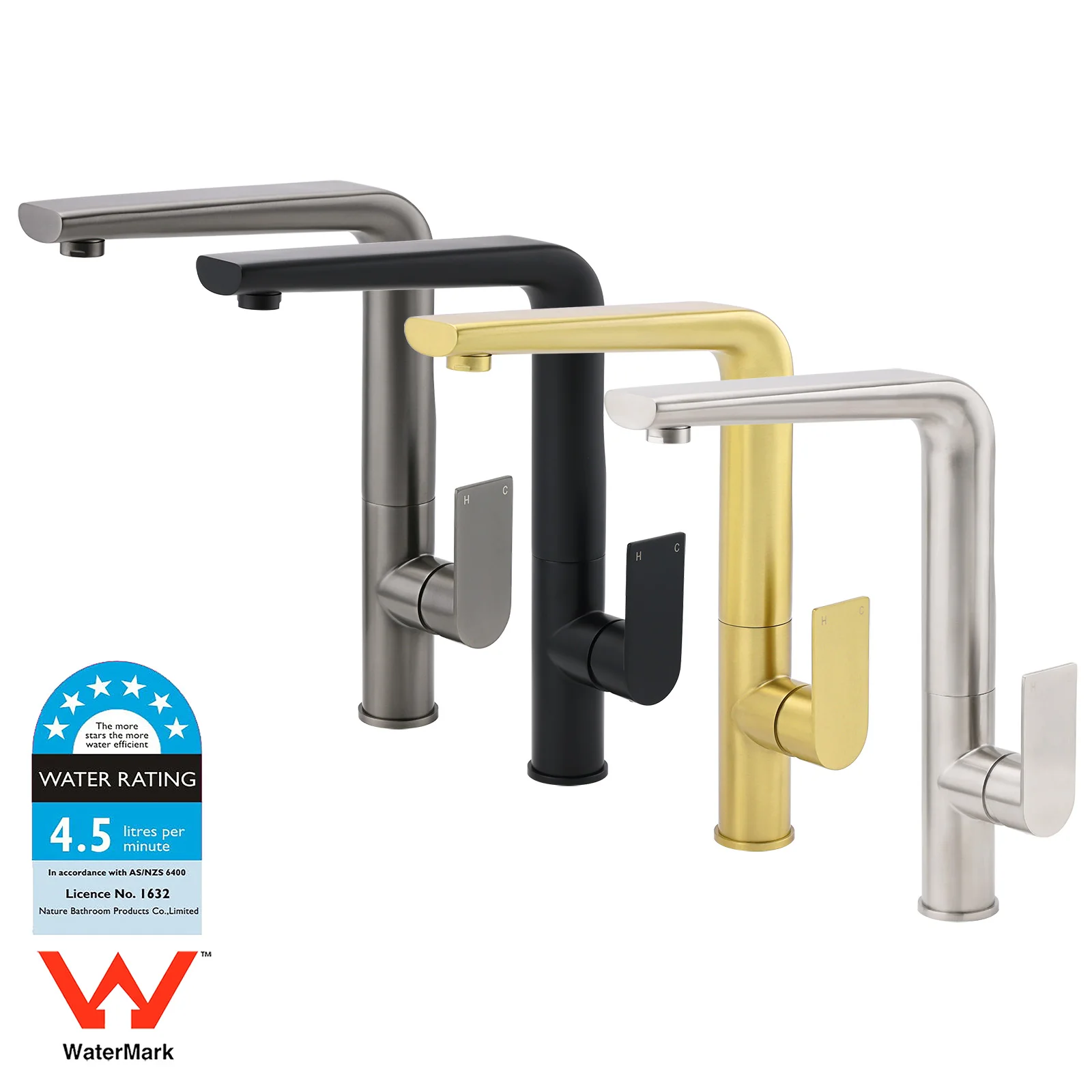 **Sydney Stock** KYLINS Tall Kithen Mixer Tap Sink Faucet Tapware Brushed Nickel Gold Black Gun Metal Chrome WaterMark Wels