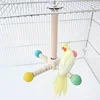 Rotating Bird Perch Stand with Bearing for Parrots - Durable Cork Material, Interactive Enrichment Play Toy for Cage Bird Toys 6