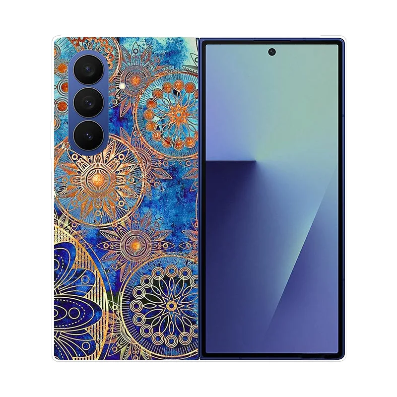 Marble Wolf Lion Design Hard Back Cover - Full Coverage Phone Case for Samsung Galaxy Z Fold 7