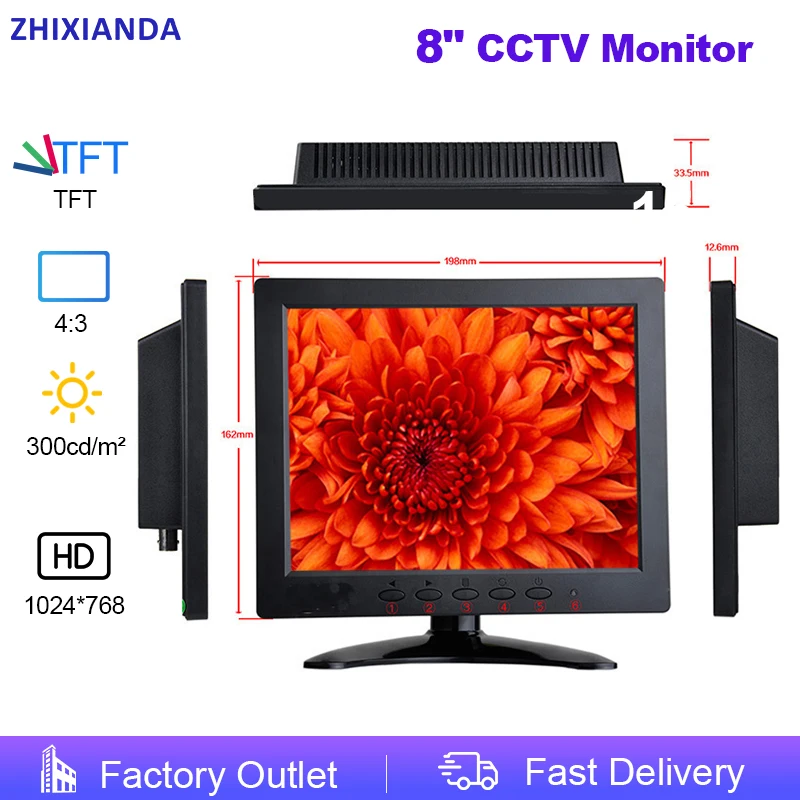 ZHIXIANDA Inch TFT LCD 1024x768 Plastic Screen Monitor