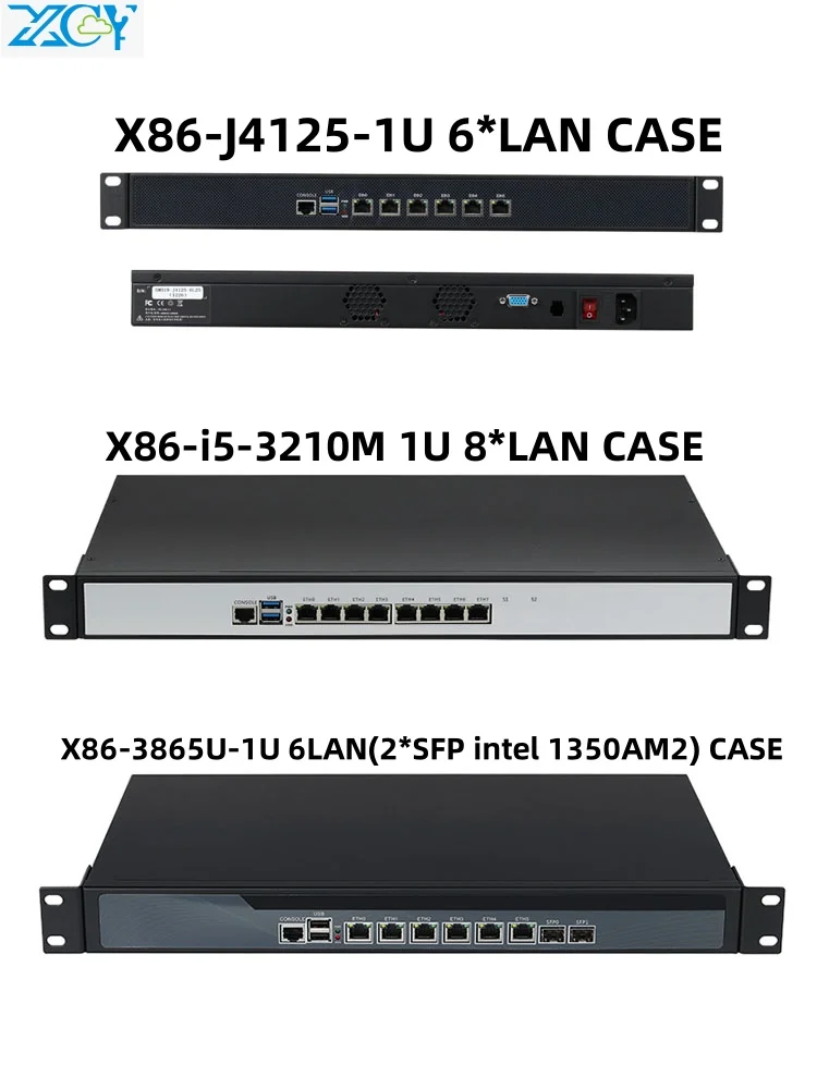 Xcy 1U Firewall Appliance Network Security Server Gateway Linux Pfsense Rackmount Pc Poe I5 3210M 3805 J4125 6 * Lan Centos