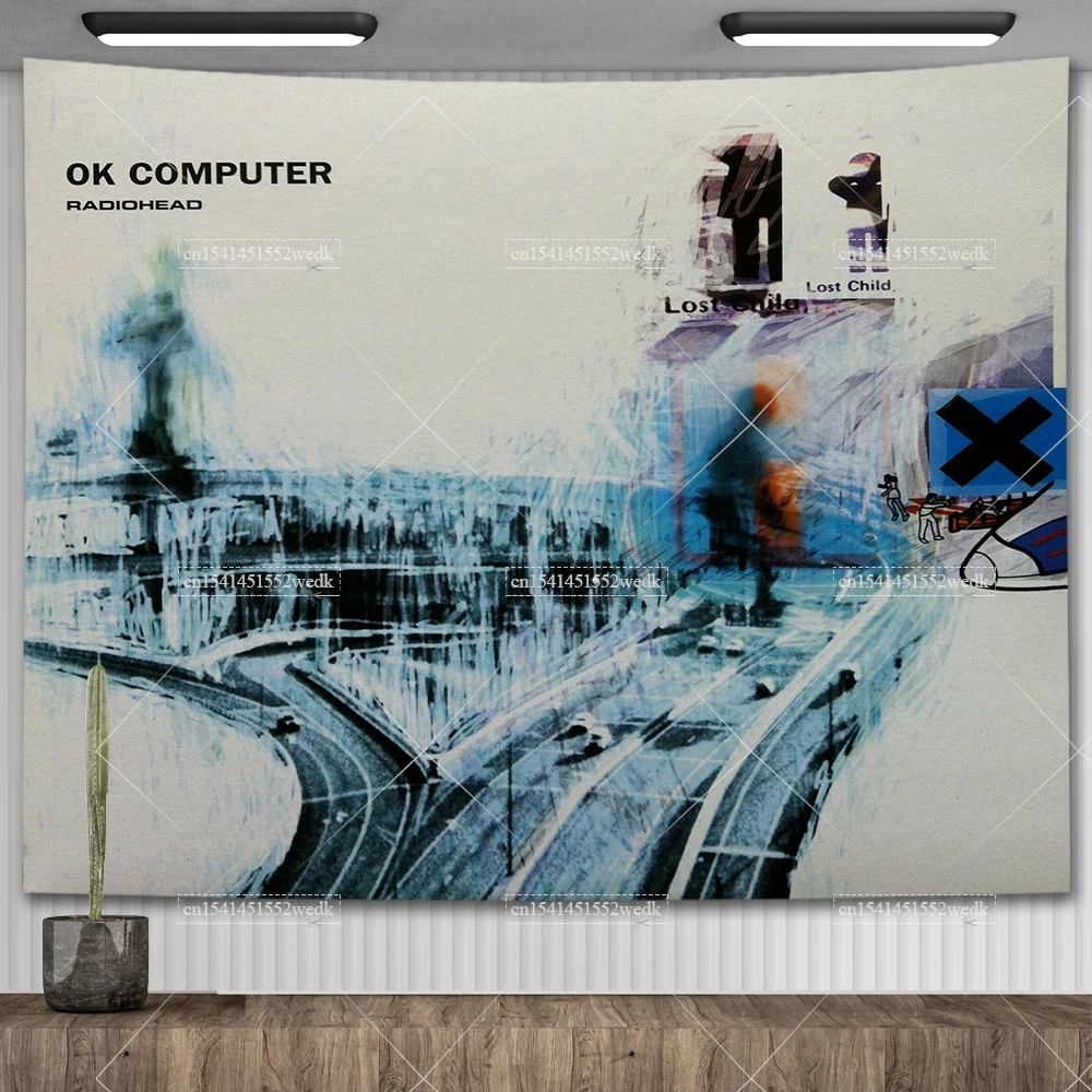 Radioheads Music Art Wall Hanging Tapestry Wallpaper Scandinavian Rock Band Tapestry Headboard Aesthetic Room Decoration Posters tapestry decor