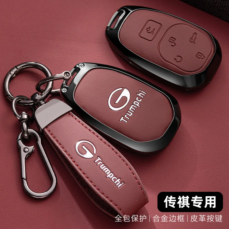 Auto Zink-legierung Leder Schlüssel Fall Abdeckung Halter Kette Für GAC Trumpchi Empow J12 J13 J15 J16 GS8 GS4 GS3 M8 Auto Zubehör – Detail 9