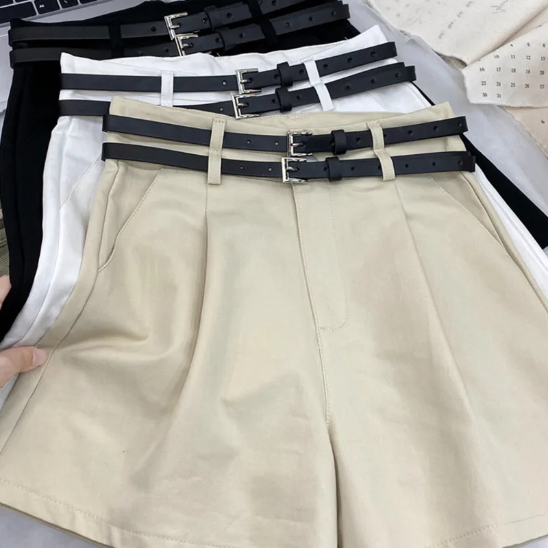 

Solid Shorts Women Fashion High Waisted Shorts Chic Casual Loose Wide Leg Office Street Casual Short Pants New Summer