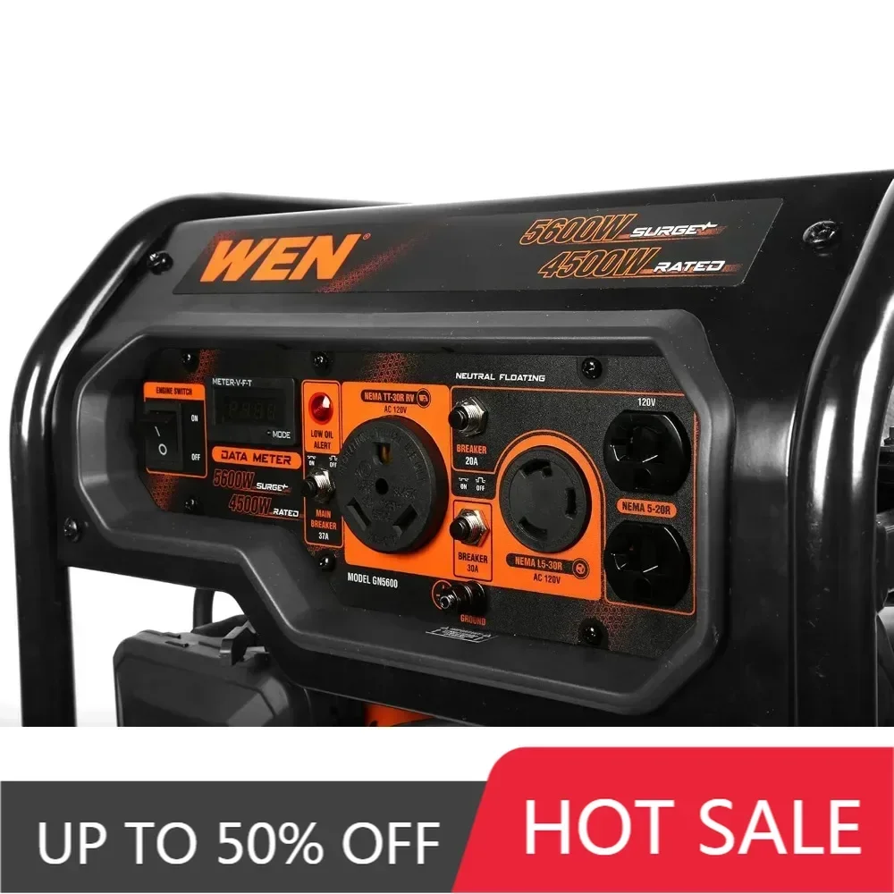 5600-watt portable generator, 224cc, transfer-switch and rv-ready (gn5600)