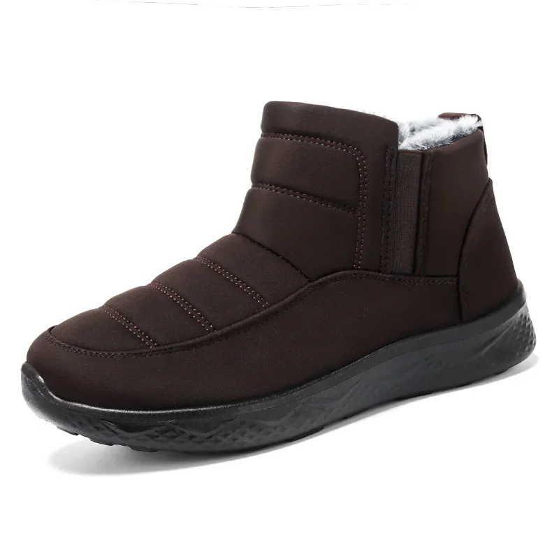 thumbnail image 1 of Botines de moda de Color sólido, botas de nieve de invierno para hombre, zapatos cálidos de algodón para exteriores, botas informales con plataforma cómoda, 1 of 5