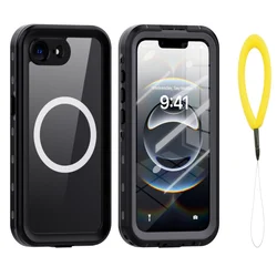 Magnetic Waterproof 360° Full - Wrap Protective Phone Case - iPhone 15 Plus (Black)