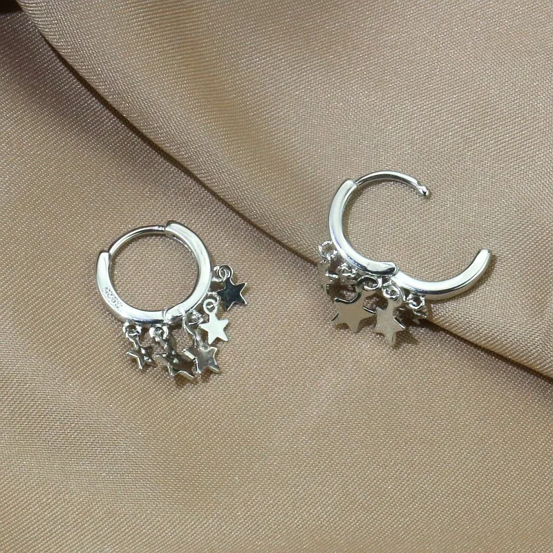 18k Gold-Plated Star Tassel Dangle Earrings for Women Vintage Simple Earring Jewelry Gifts Серьги Cеребро