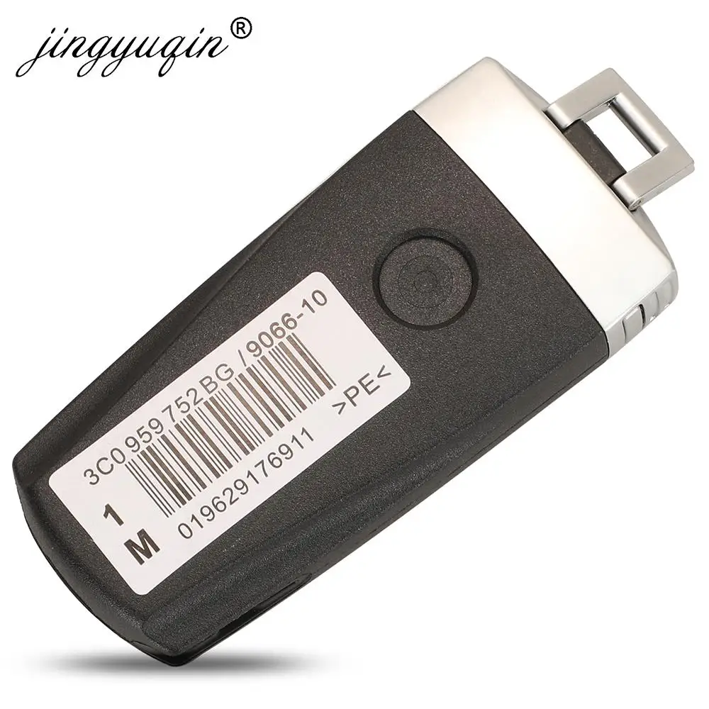 Jingyuqin KeylessGo 3C0 959 752 BG 스마트 원격 자동차 키 Fob 433MHz ID46-7936 VW 폭스 바겐 Passat CC 2005-2014 3C0959752BG