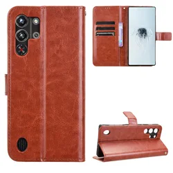 Premium Flip PU Leather Wallet Case with Card Slot & Kickstand - Protective Cover for ZTE nubia RedMagic 9 Pro (Brown)