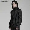 PUNK RAVE Men's Gothic Gorgeous Lace Decoration Asymmetric Lapel Waistcoat Unique Pointed Outline Elements Party Long Sleeve Top 2