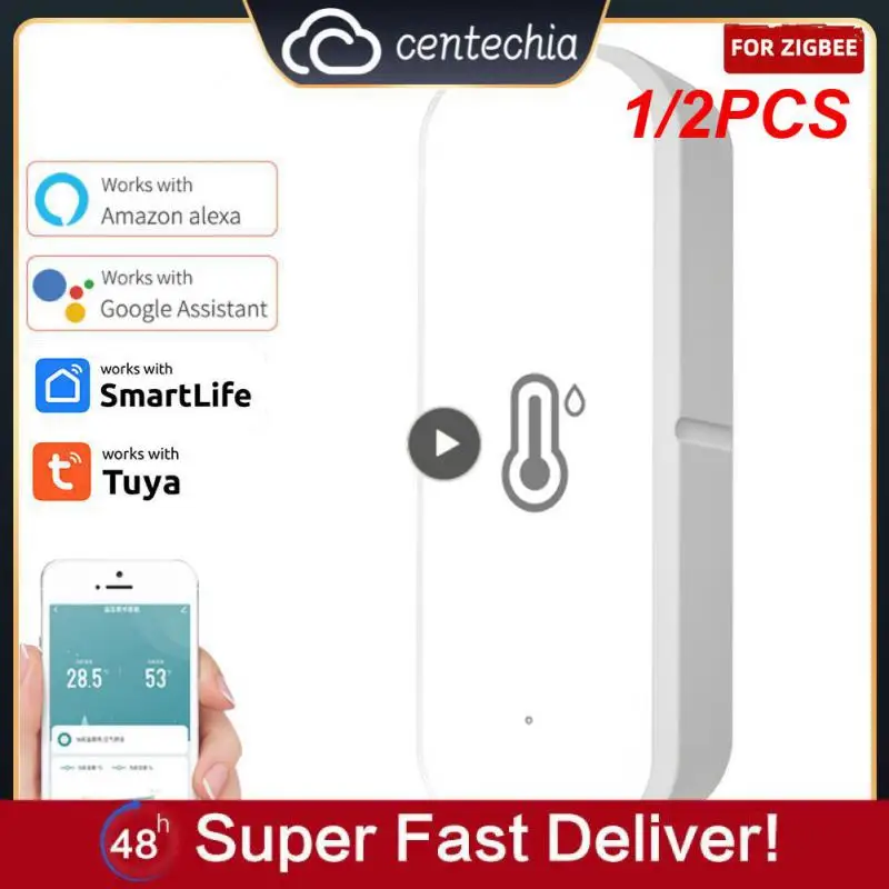 

1/2PCS Tuya /WiFi Temperature Humidity Sensor Home Connected Thermometer Compatible With Smart Life Alexa Assistant