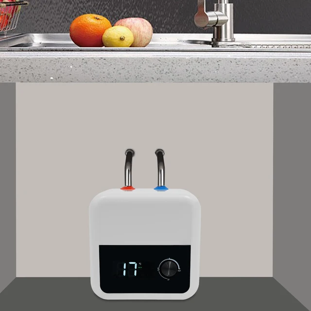 Chauffe-eau électrique 6L 1500W avec prise supérieure, sous évier instantané pour salle de bain, douche d'eau chaude, chauffage de cuisine domestique 1