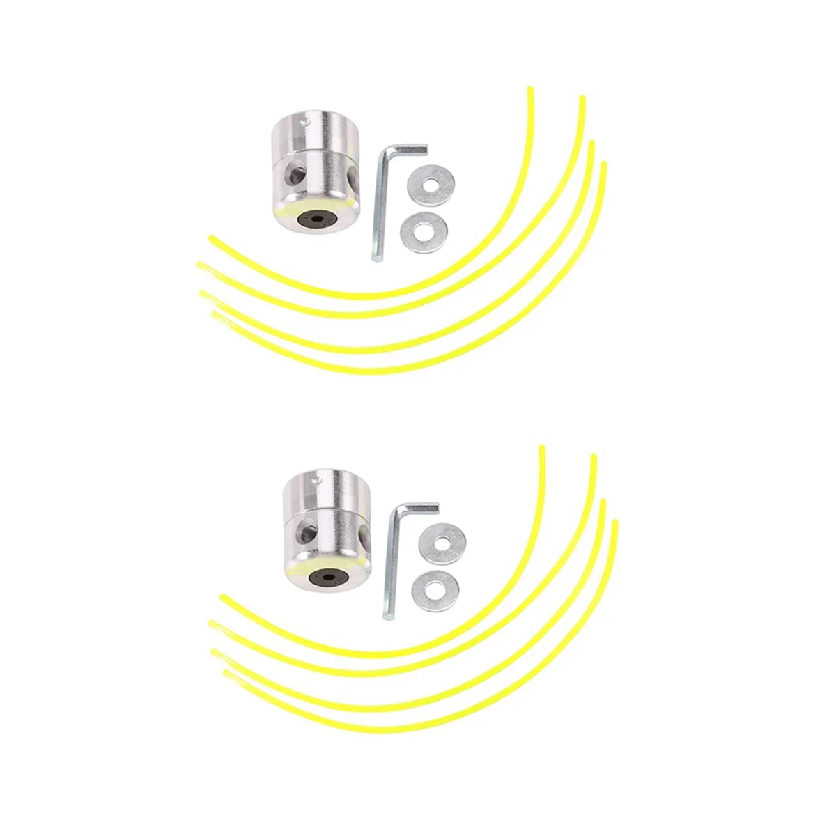 

2Pcs Aluminum Grass Trimmer Head with Lines Brush Head Lawn Mower Accessories Cutting Line Head for Strimmer Replacement