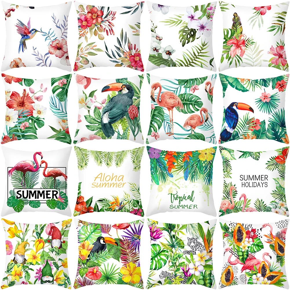 

2024 Plant Animal Cushion Cover Cojines 45x45 Summer Fashion Pillow Cover for Sofa Home Decor Pillowcase Hogar Move Place Gift