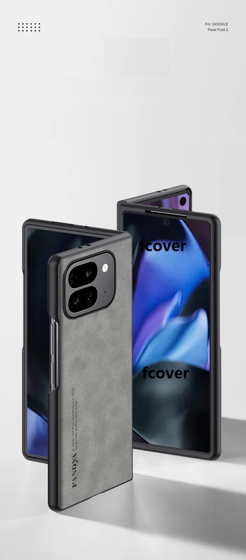 Matte Leather Back For Google Pixel 9 Pro Fold Case Slim Plastic Frame Protective Cover_voghion.com