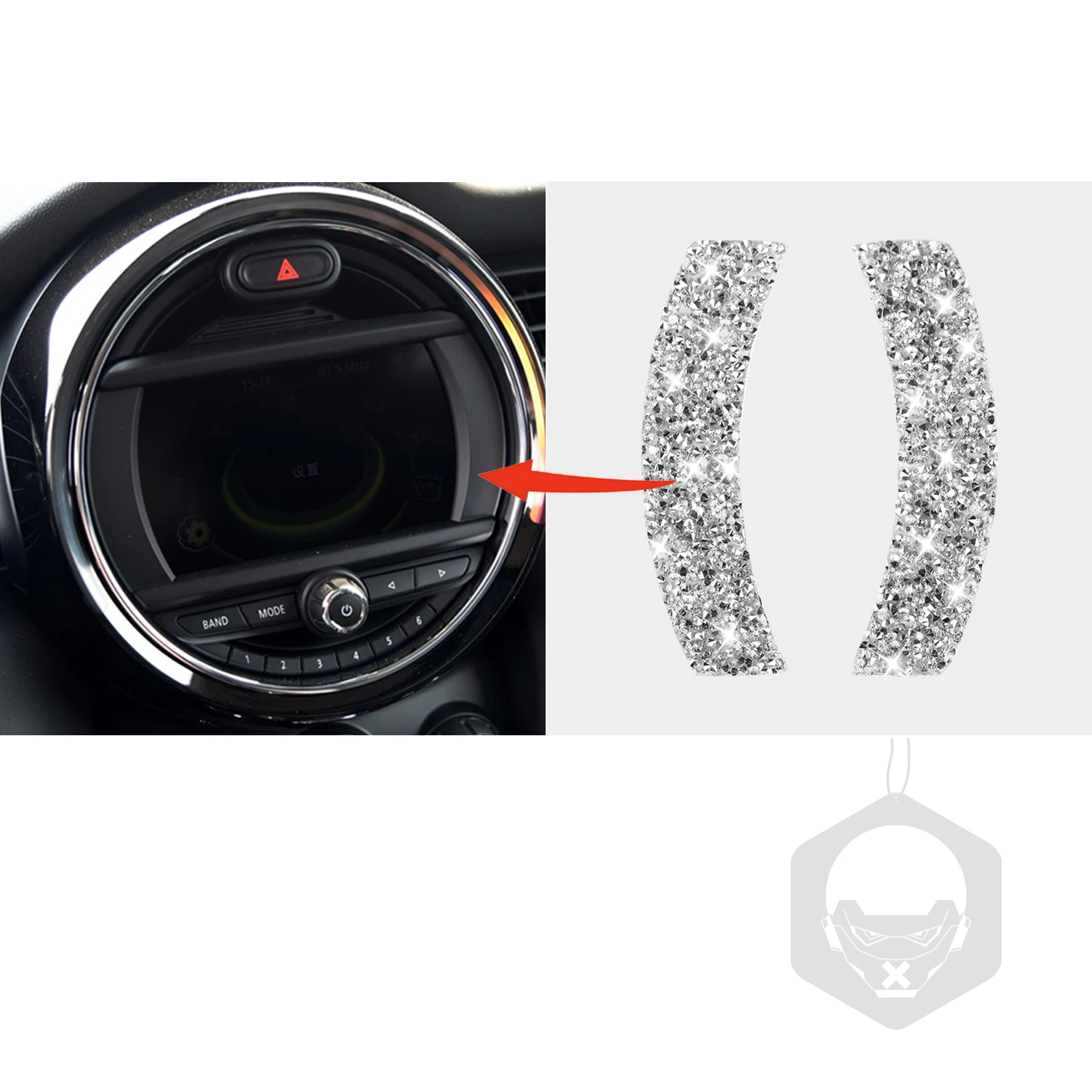 

Diamond Style Car Interior Navigation Frame Cover Trim Sticker For MINI Cooper F Chassis F54 F55 F56 F60