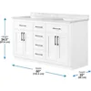 60" Double Undermount Sink Bathroom Vanity with Cultured Marble Countertop, Backsplash Included, 4 Doors 5 Drawers and Power Bar 2