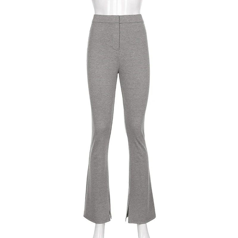 2021 New High Waist Streetwear Solid Tracksuit Ladies Tracksuit Side Split Tracksuit Fashion Skinny Pants Y2k Capris Women