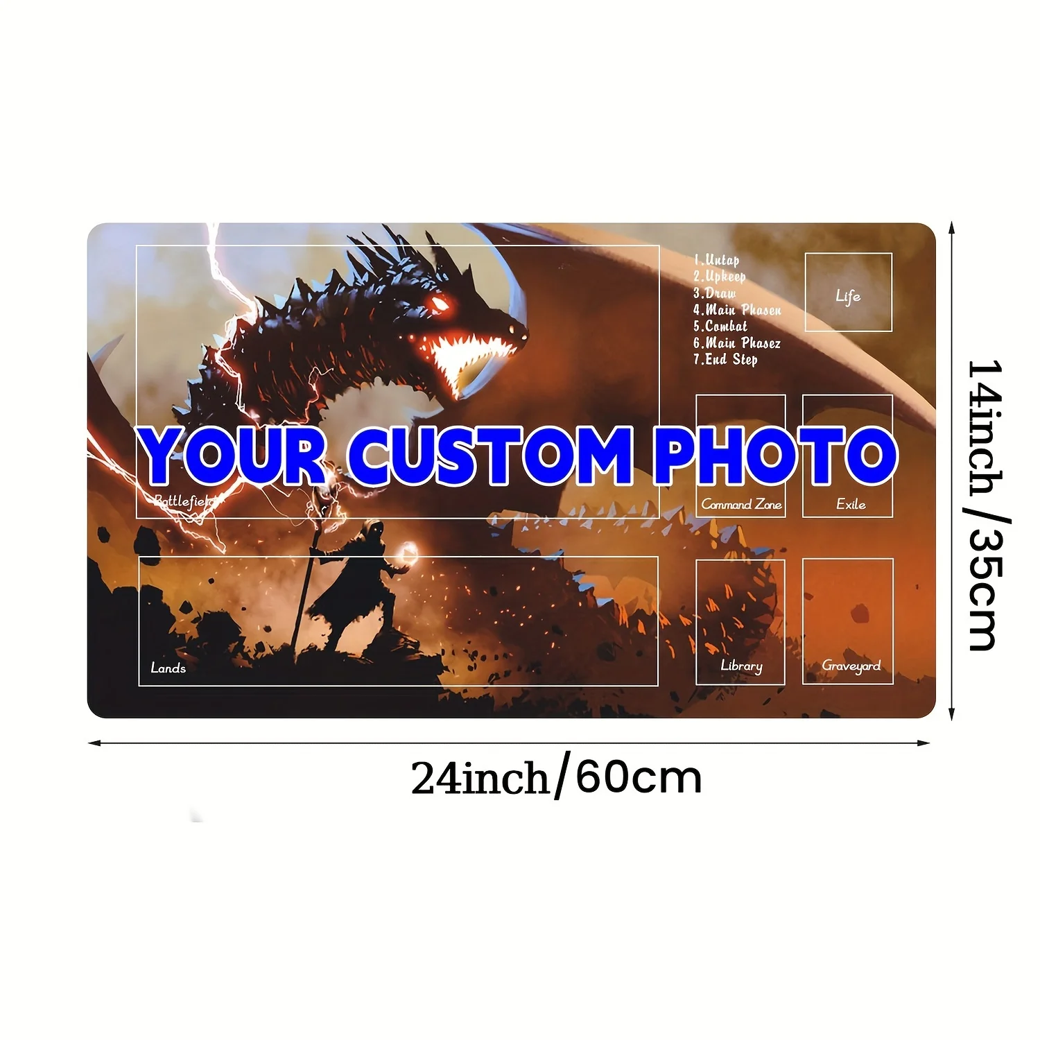 Customizable MTG Play Mat 35X60 Rubber Gaming Table Mats TCG/CCG DIY Magic Card Game Mouse Pad Party Game Accessory Anime Themed - 2
