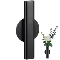 Vases Wall Mounted Flower Hanging Pot Mini Tube The Flowers Metal Decor Holder Black 1