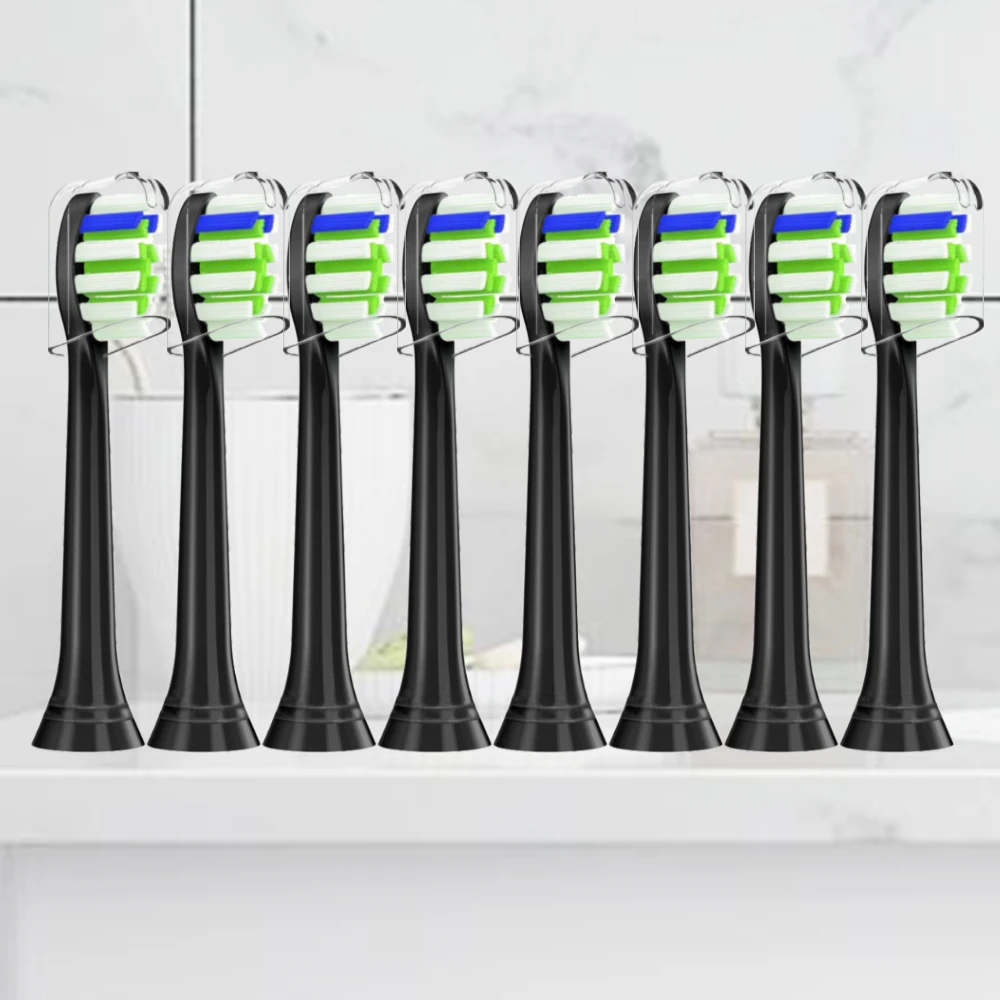 8pcs Black Toothbrush Heads For Philips Sonicare Electric Toothbrush C3