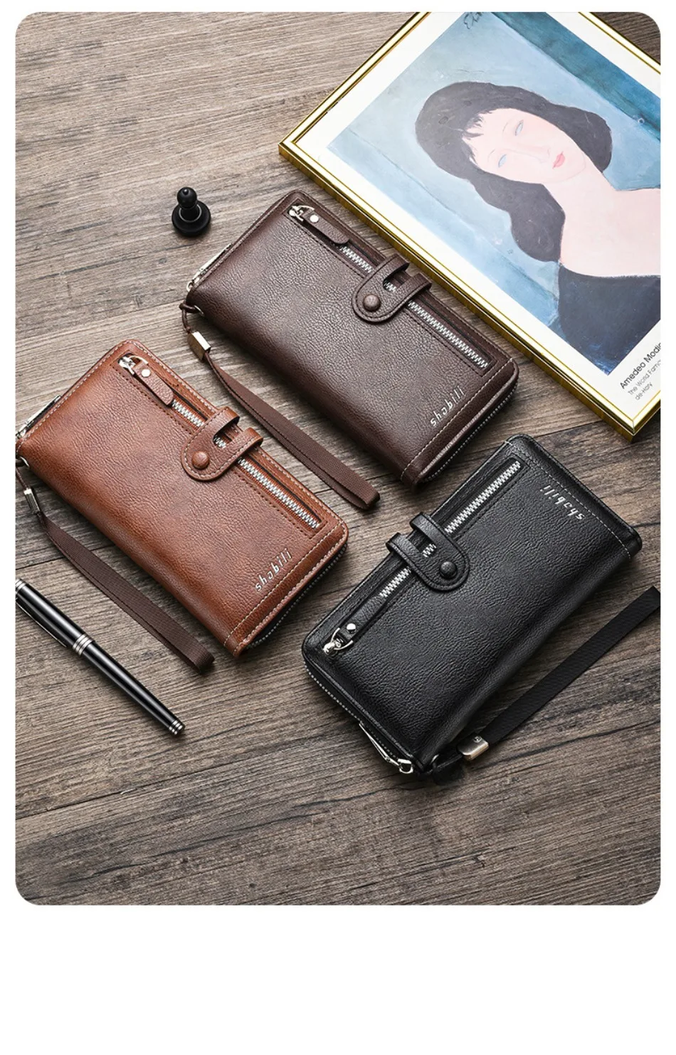 New Men's Long Wallet, Zipper, Multi-card Position Clutch Bag, Casual Large-capacity Mobile Phone Wallet, Change Bag