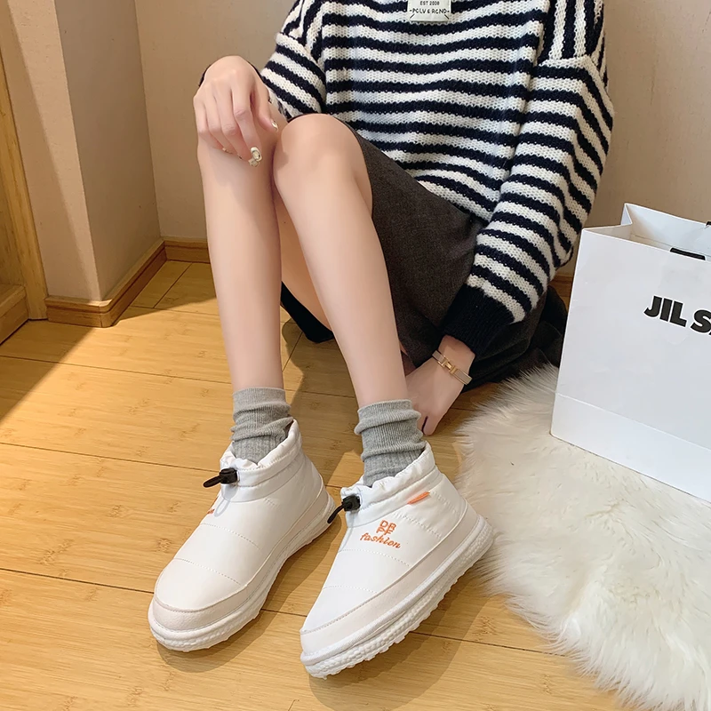 

New Fashion Waterproof Flat Snow Boots Women In Autumn And Winter Warm Cotton Shoes DY2520