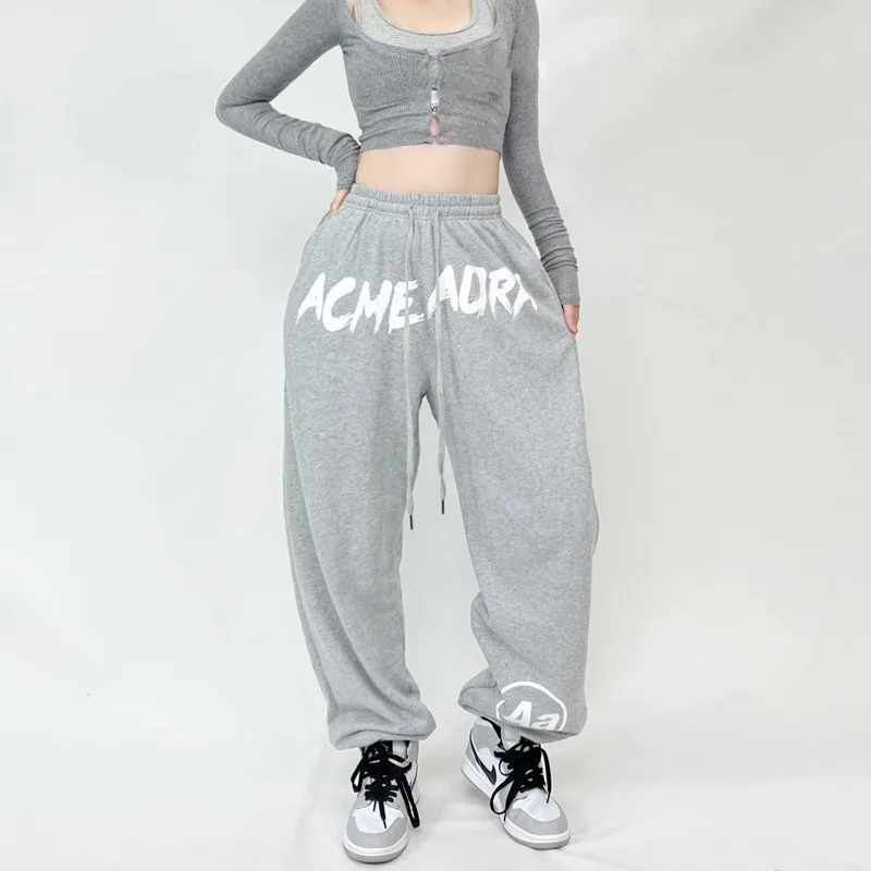 

Y2k Jeans Women's 2023 Grey Casual Pants Harem Pants High Waist Loose Pants Hip-hop Loose Sweatpants Джинсы Женский