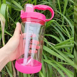 1 Liter Motivational Leak - Proof Sports Water Bottle for Outdoor and Gym Activities (Pink with new logo)