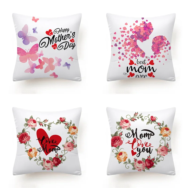

Letter Love You Mom Cushion Cover Mother's Day gift for mother pillowcase Pillowcase for sofa and car decorative pillow cover