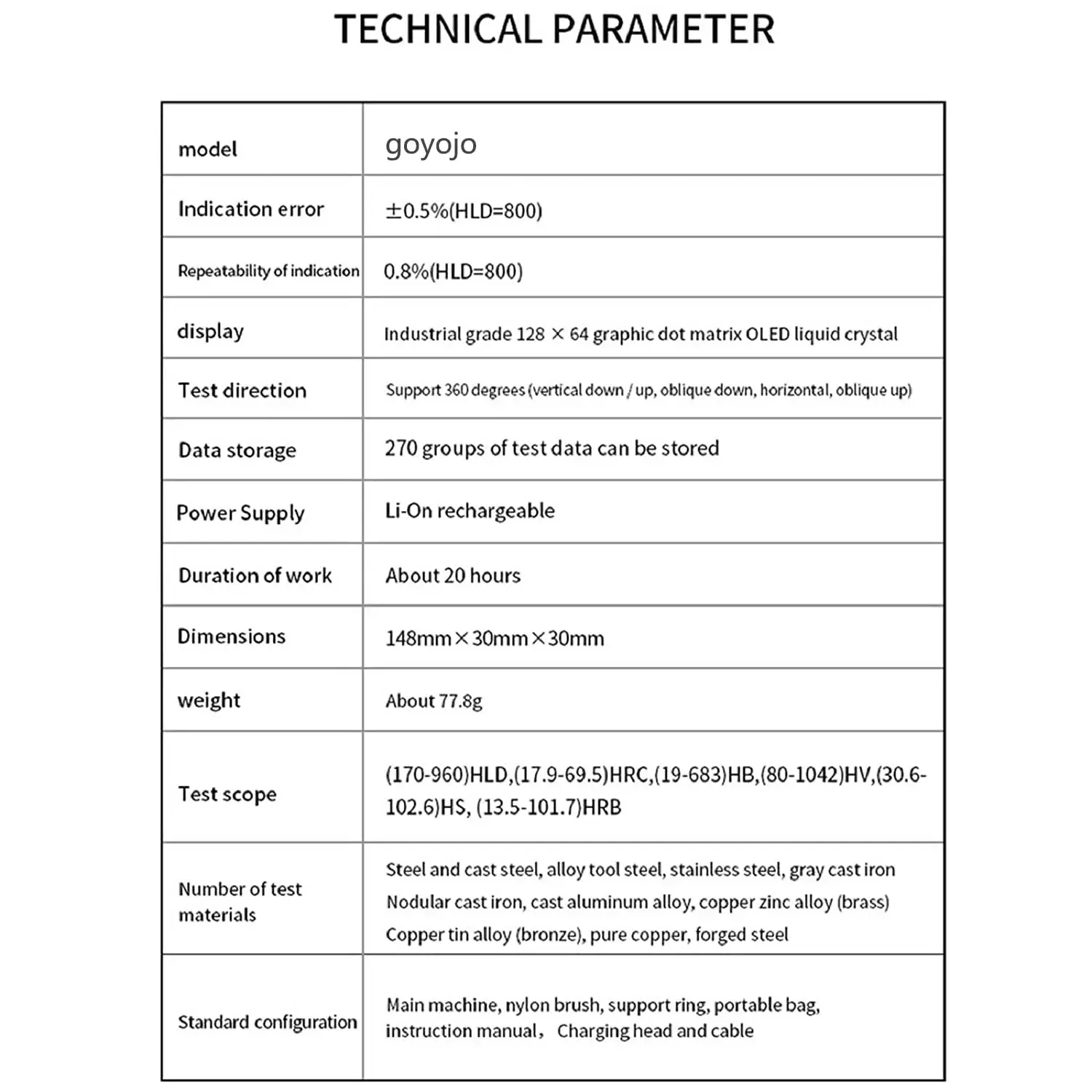 New Pen-type Portable Leeb Hardness Tester Digital Metal Hardness Tester for Sta