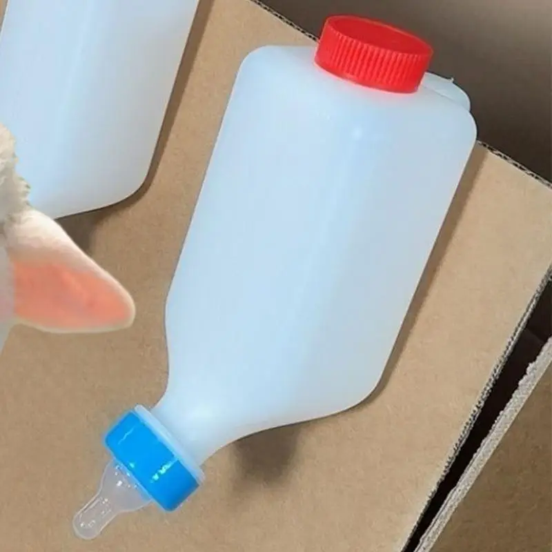 Hangable Lamb Milk Bottle Lamb Bottle Milk Bucket Milk Feeder With Clear Scale Soft Nipple Goat Bottle Lamb Feeder Bottle